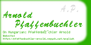 arnold pfaffenbuchler business card